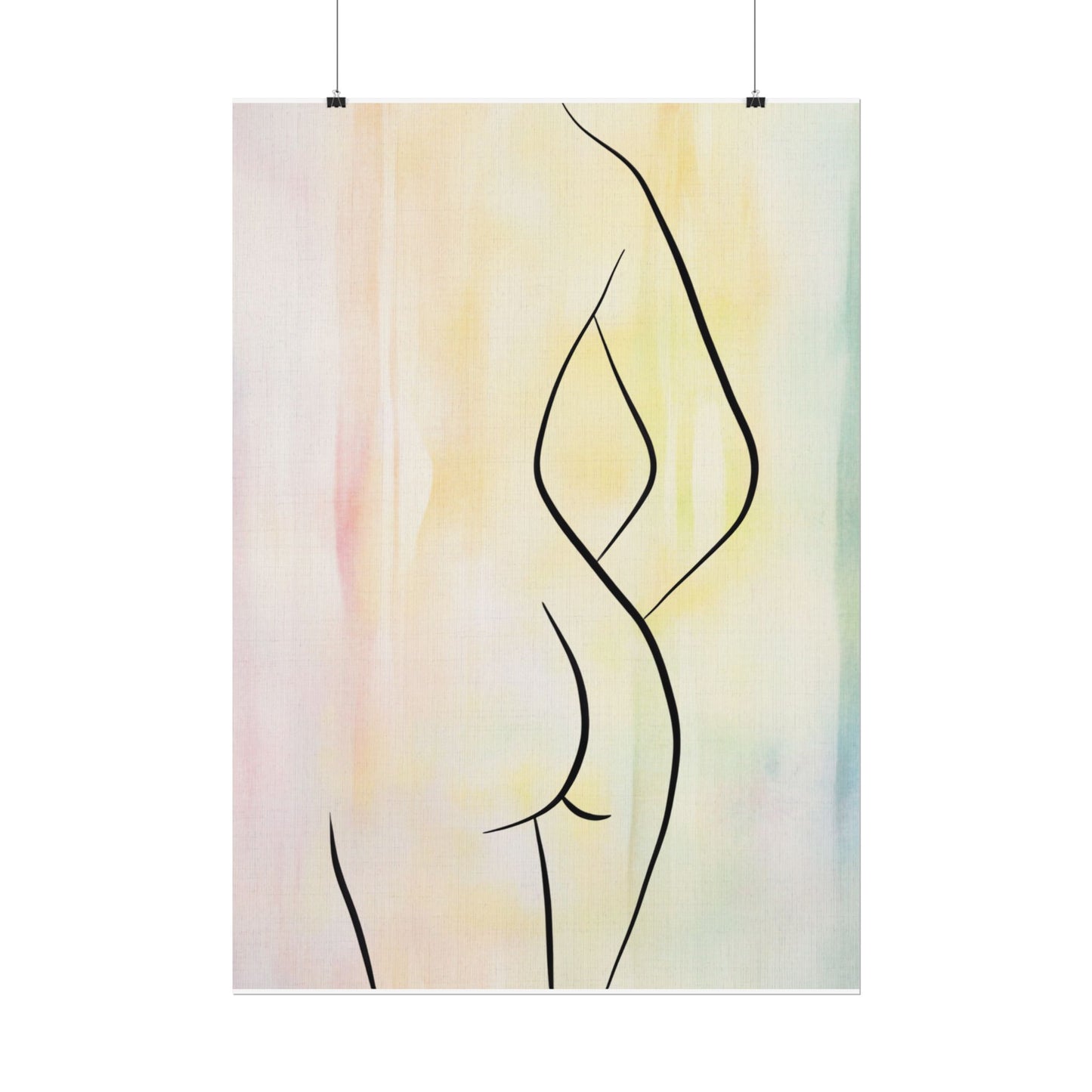 Elegant Abstract Art Rolled Poster - Minimalist Body Line Design for Home Decor