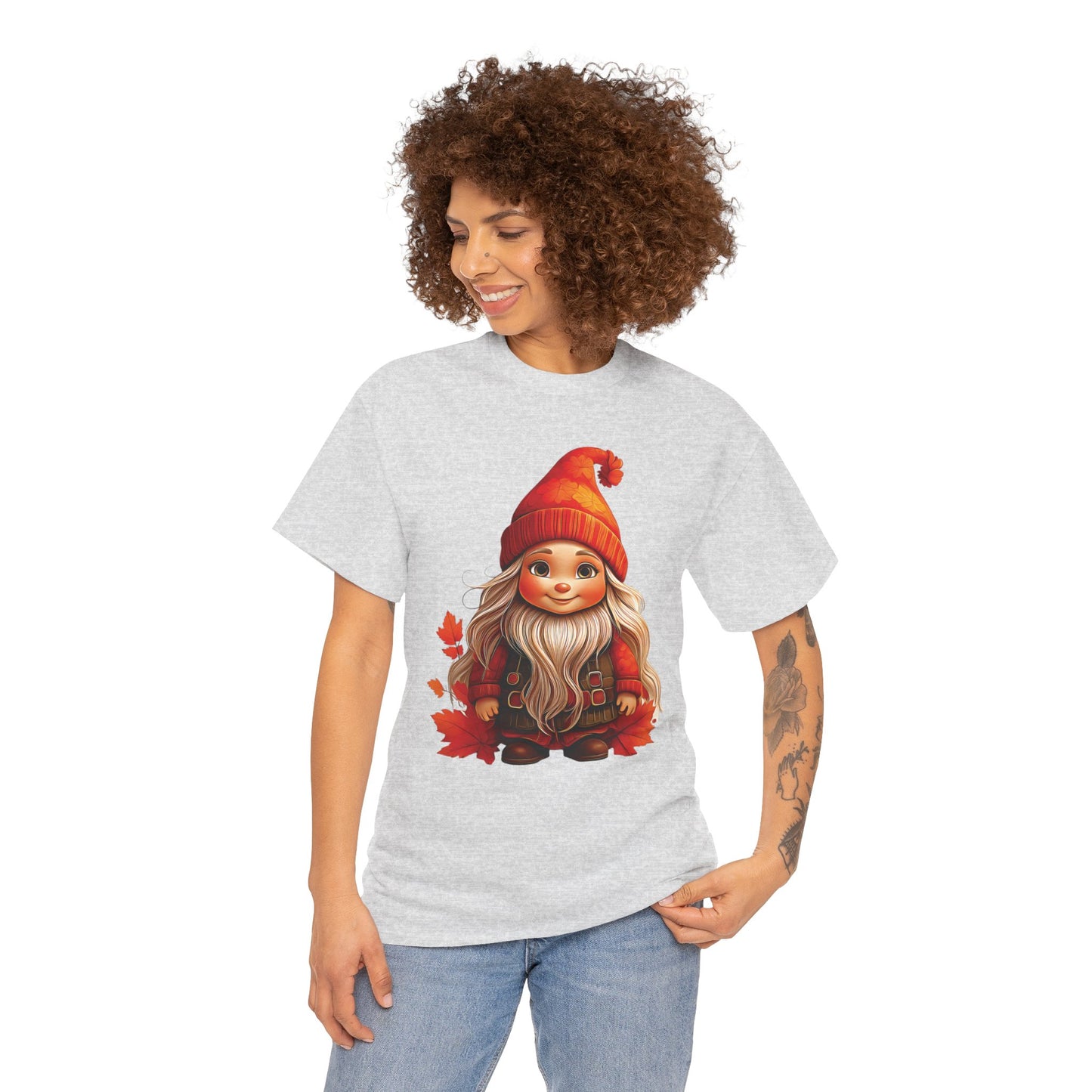 Autumn Gnome Magic – Cozy Whimsy in Every Leaf - Autumn-Themed Gnome Tee, Cozy Fall Shirt, Seasonal Apparel for Halloween, Thanksgiving, and Everyday Wear