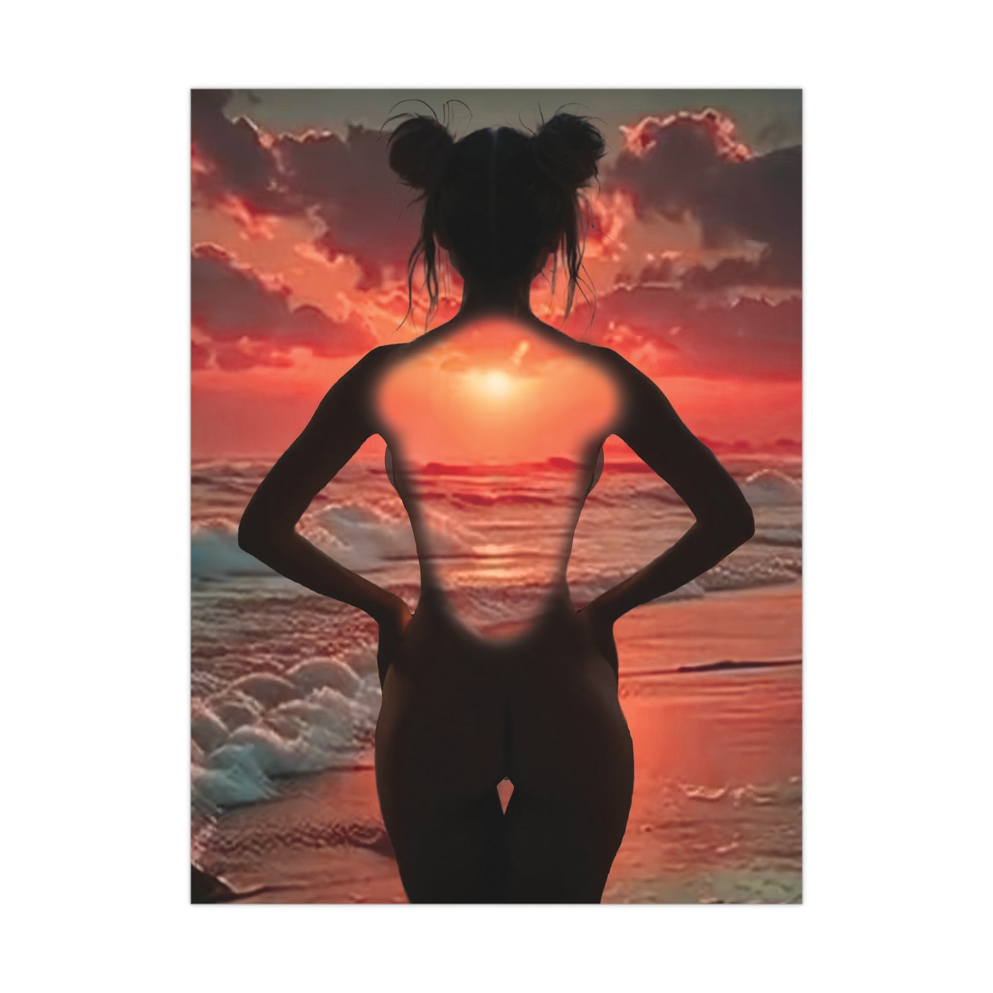 Sunset Within – Strength That Shines Through 🌅💪 - Serene Sunset Matte Poster, Boho Wall Art, Aesthetic Home Decor, Gift for Her, Feminine Art Print