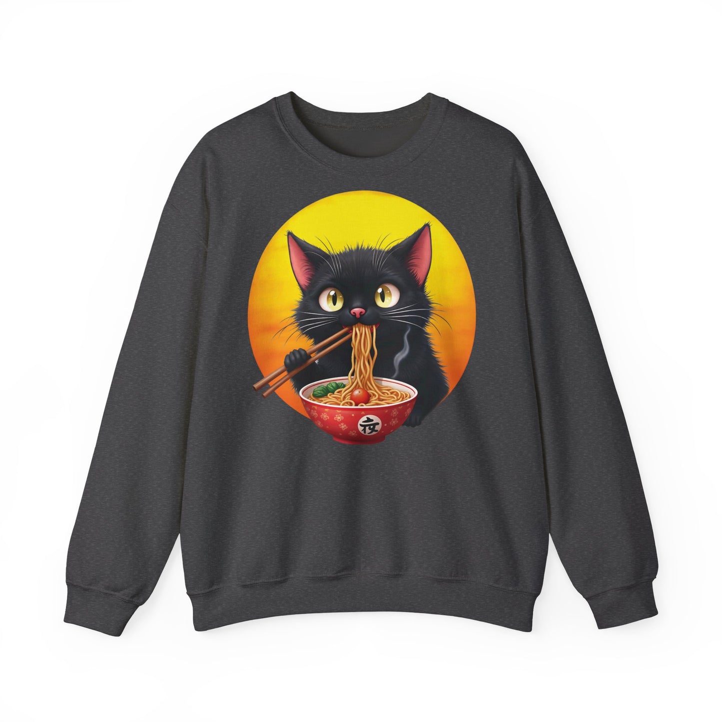 Ramen Cat Magic – Whiskers, Noodles & Sunshine Vibes - Cat Lover's Ramen Sweatshirt, Cozy Cat Crewneck, Cat-Themed Gift, Funny Sweatshirt, Unisex Pullover, Pet Lovers Apparel