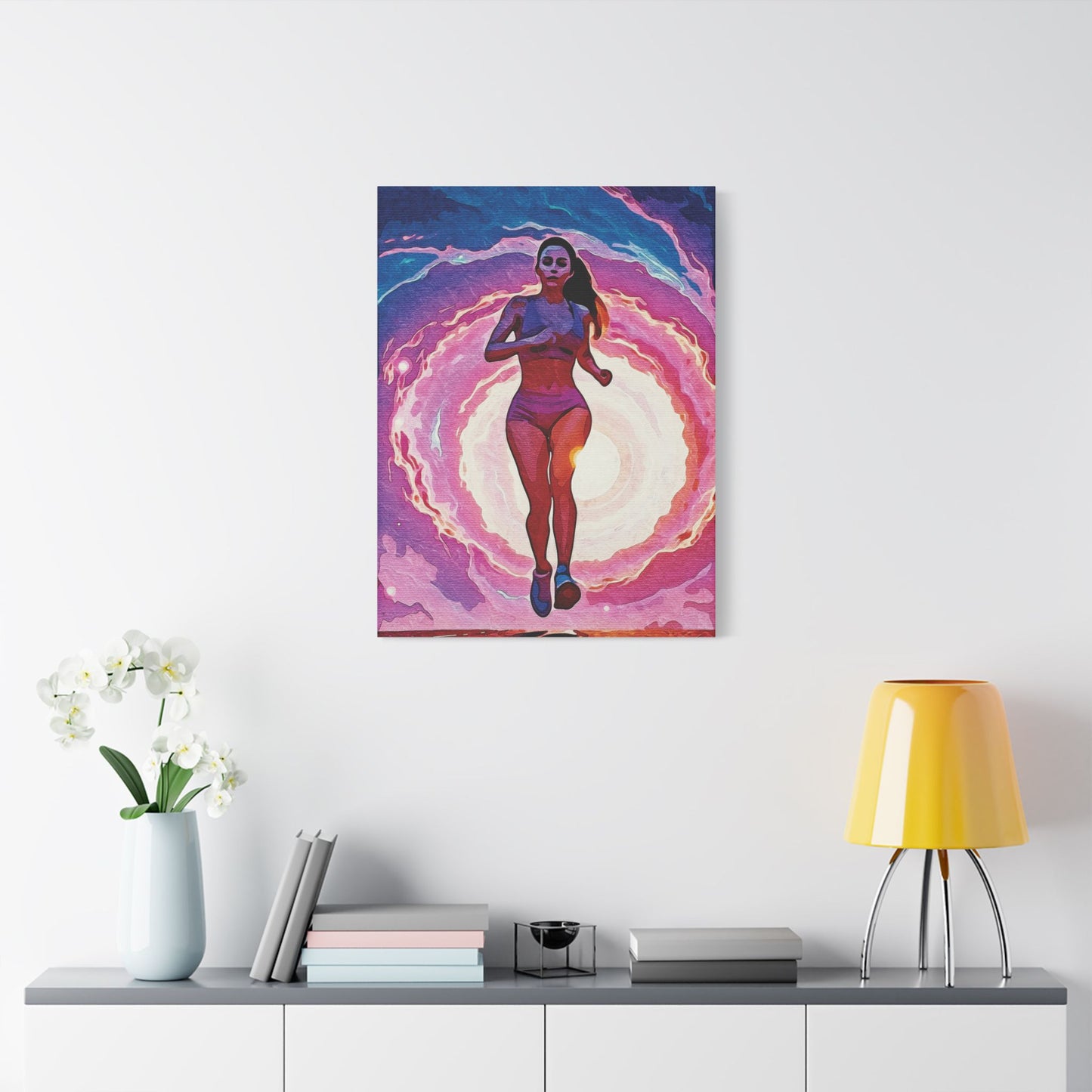Ignite the Momentum – Empowering Fitness Art for Runners, Dreamers & Everyday Warriors - Vibrant Canvas Wall Art of Athletic Woman, Fitness Decor, Sporty Home Gallery, Motivational Artwork, Gym Wall Piece
