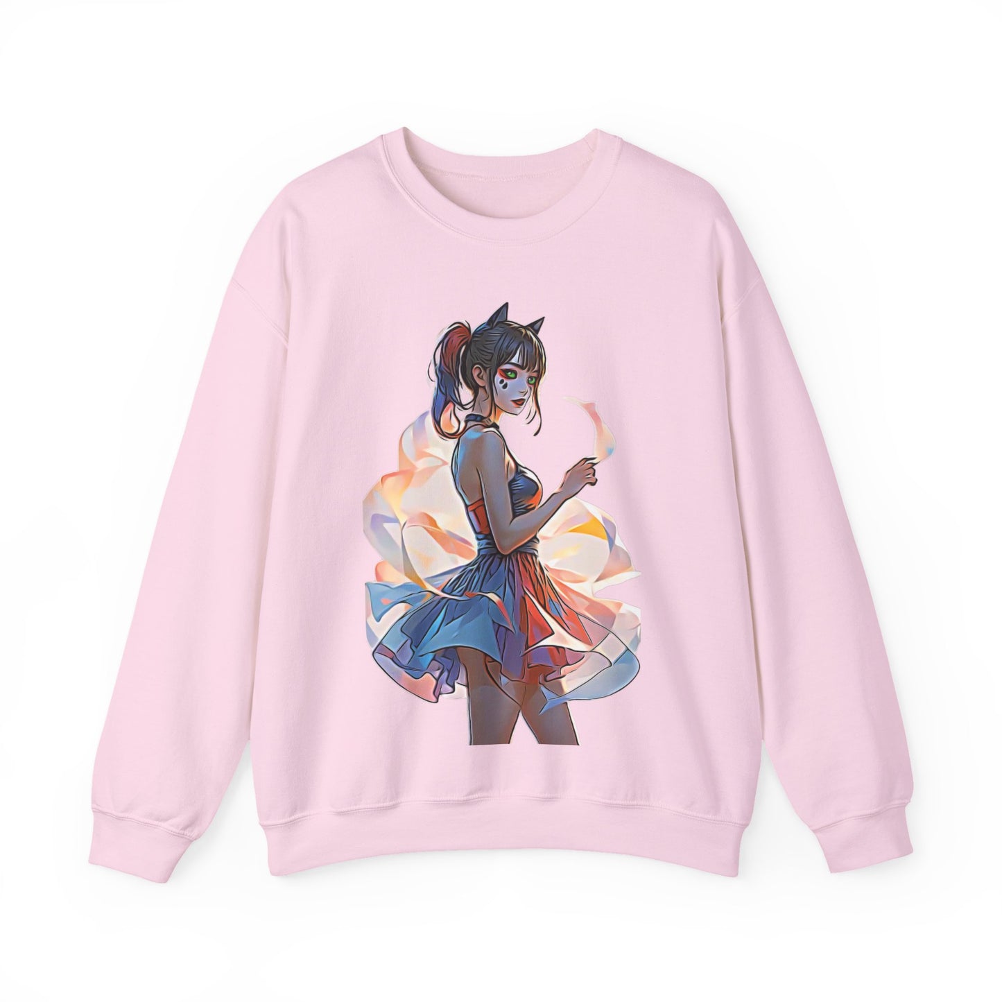 ✨Moonlit Grace: Anime Catgirl Aura for Casual Wear, Posters, Mugs and much more - Artistic Unisex Crewneck Sweatshirt | Cozy Graphic Sweater, Comfortable Hoodie, Fall Apparel, Anime-Inspired Gift, Casual Chic Fashion