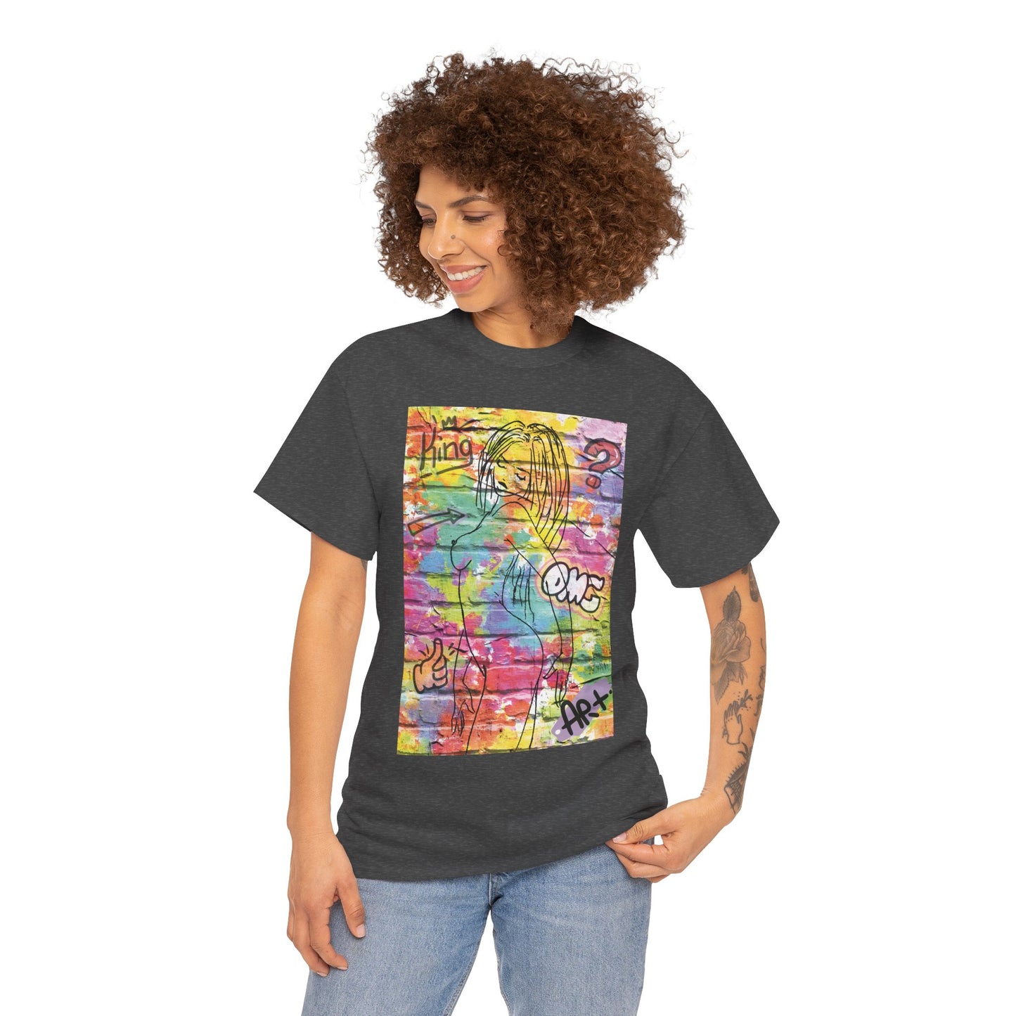Vibrant Graffiti Muse – Bold Pop Art of Color, Confidence, and Free-Spirited Urban Expression - Colorful Artistic Unisex Tee, Vibrant Cotton T-Shirt for Art Lovers, Unique Casual Wear, Gift for Friends, Summer Fashion
