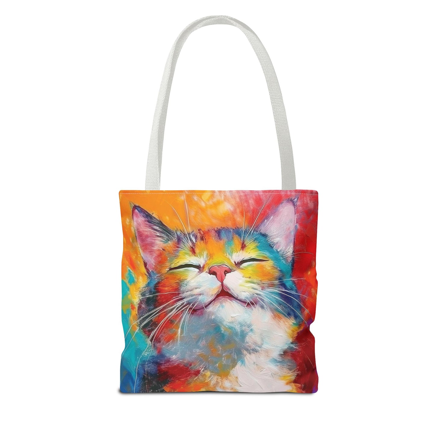 Colorful Cat Tote Bag: Pawsitive Vibes