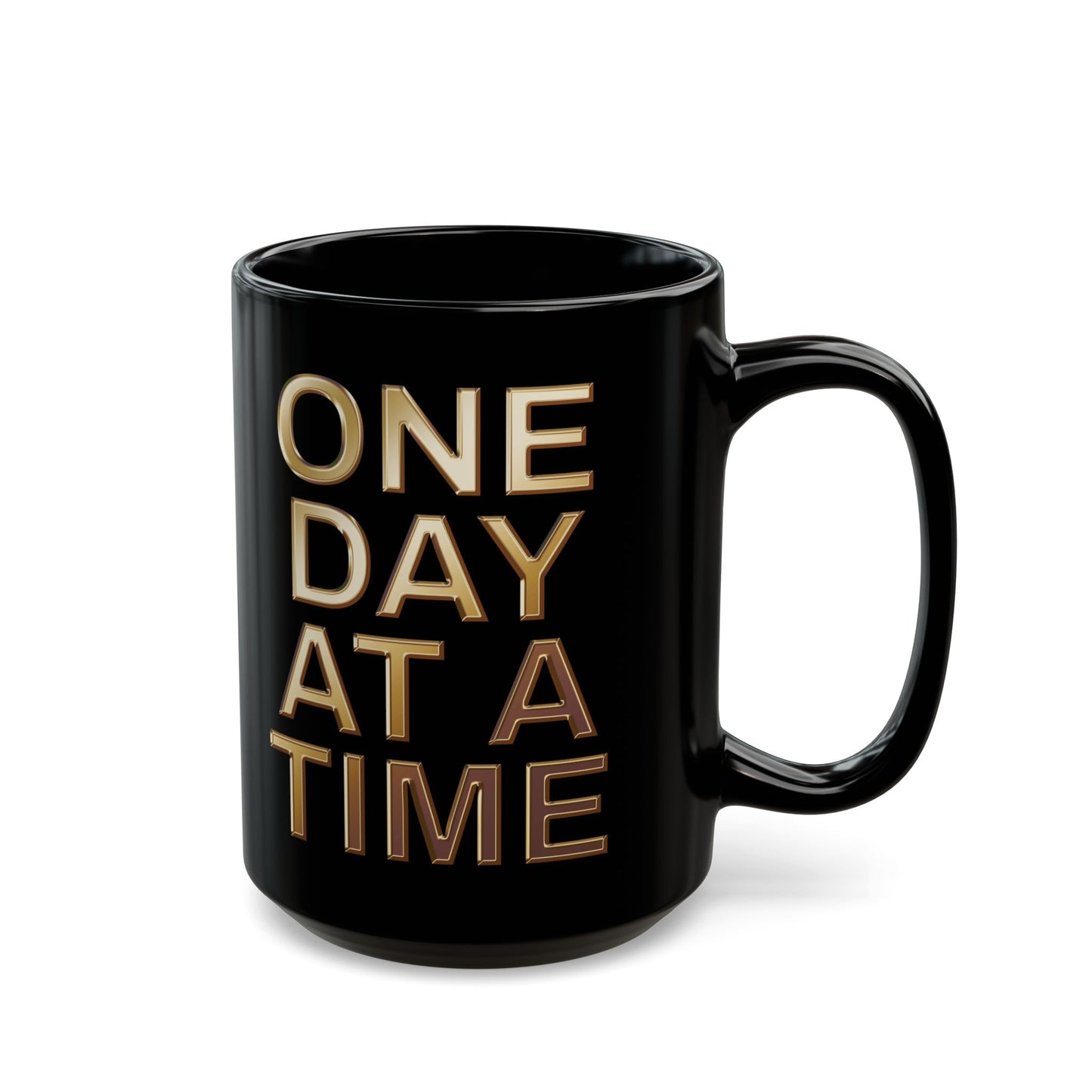Inspirational Black Mug - "One Day at a Time" Coffee Cup for Daily Motivation, Relaxation, Self-Care, Gift for Friends, Office Use, [...]