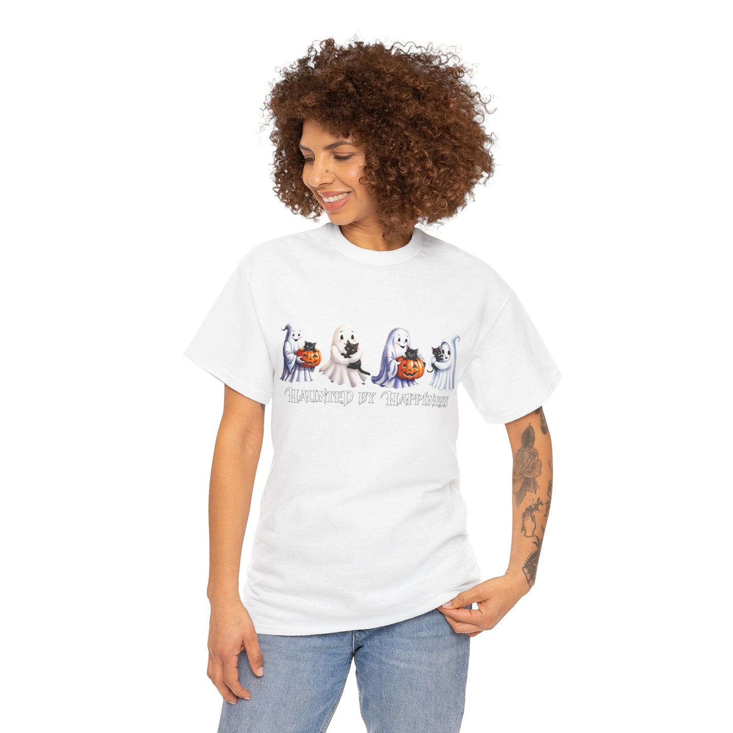 👻 Haunted by Happiness: Ghosts of Joy and Candy - Halloween Ghosts Unisex Heavy Cotton Tee, Spooky Shirt, Fall Fashion, Halloween Costume, Cat Lovers Gift, Trick or Treat T-shirt, Cute [...]