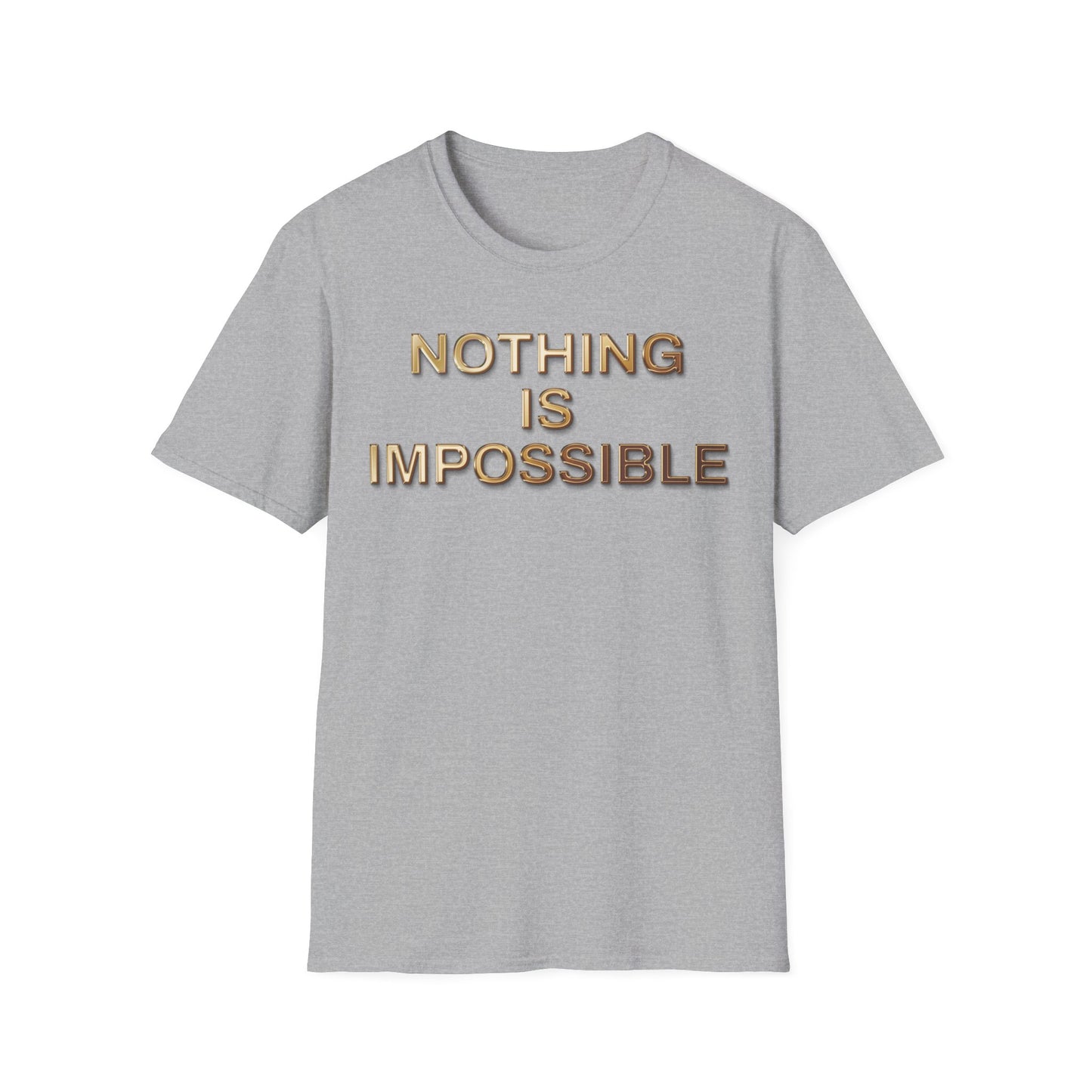 'NOTHING IS IMOSSIBLE' - Inspirational Quote Unisex Softstyle T-Shirt, Motivational Tee, Gift for Her/Him, Casual Wear, Gym Shirt, Everyday Life