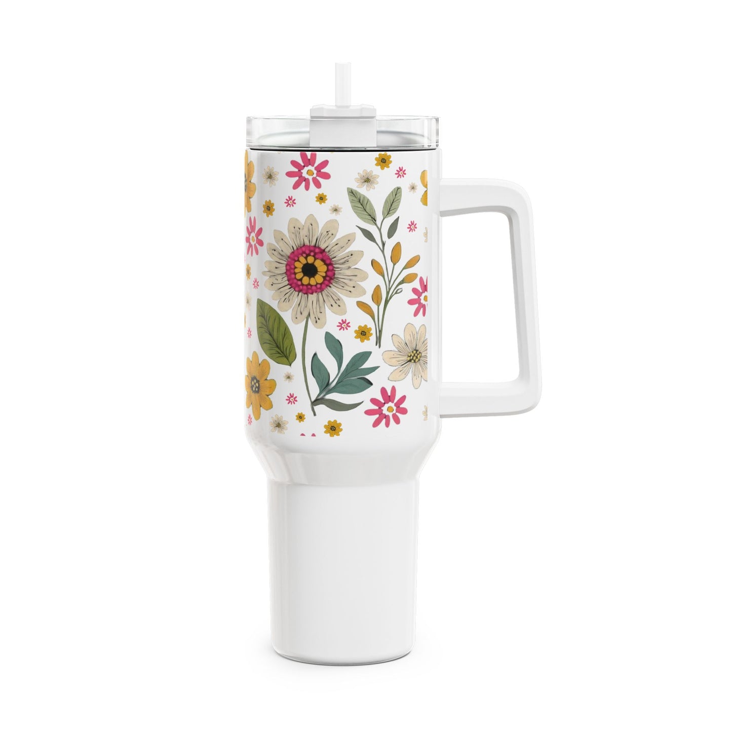 40oz Tumbler - Summer Floral Pattern