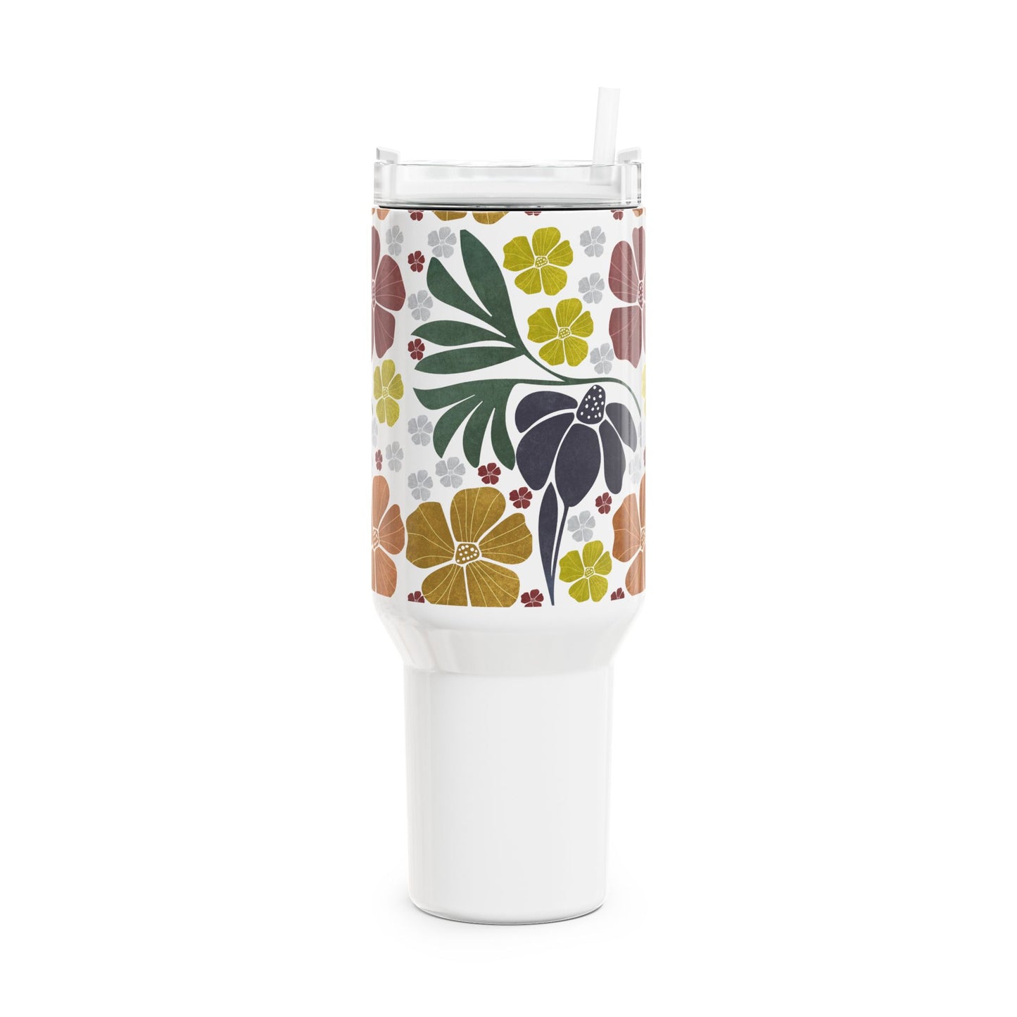 40oz Tumbler - Boho Floral Pattern