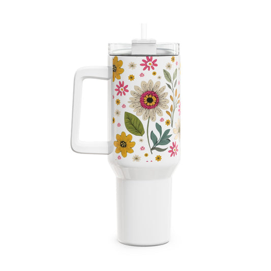 40oz Tumbler - Summer Floral Pattern