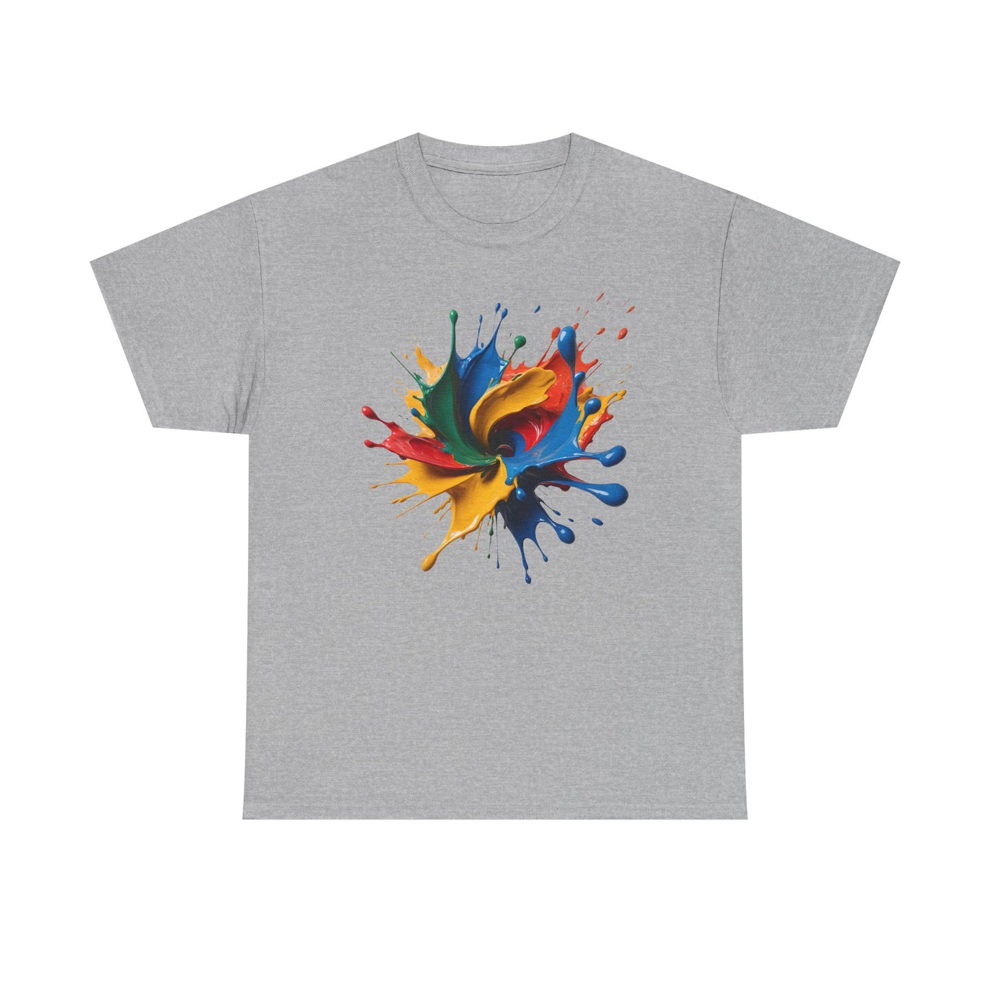 "Oops!" Color Splash Energy – Wear the Art, Feel the Vibe - Colorful Splash Art Unisex Heavy Cotton Tee | Vibrant Graphic T-Shirt, Casual Wear, Gift for Art Lovers, Color Run, Festival Outfit