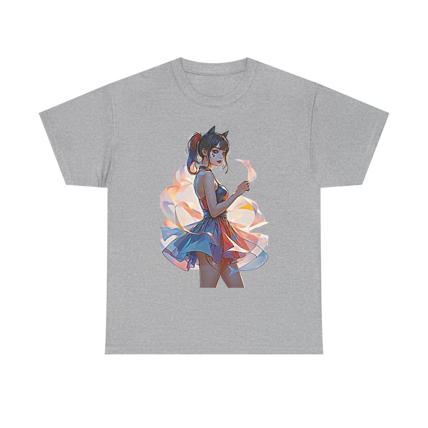 ✨Moonlit Grace: Anime Catgirl Aura for Casual Wear, Posters, Mugs and much more. - Artistic Cat Lady Tee, Cool Graphic Shirt for Animal Lovers, Ideal Gift for Birthdays & Cat Lovers, Casual Wear, Unisex Cotton Tee