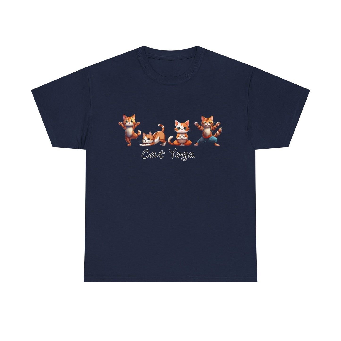 Cat Yoga Unisex Heavy Cotton Tee - Fun & Comfy T-Shirt for Cat Lovers
