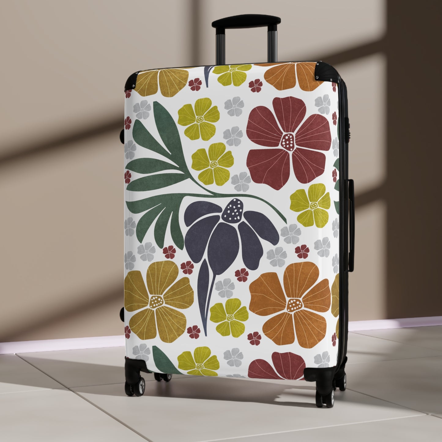 Suitcase Boho Floral Design Travel Bag