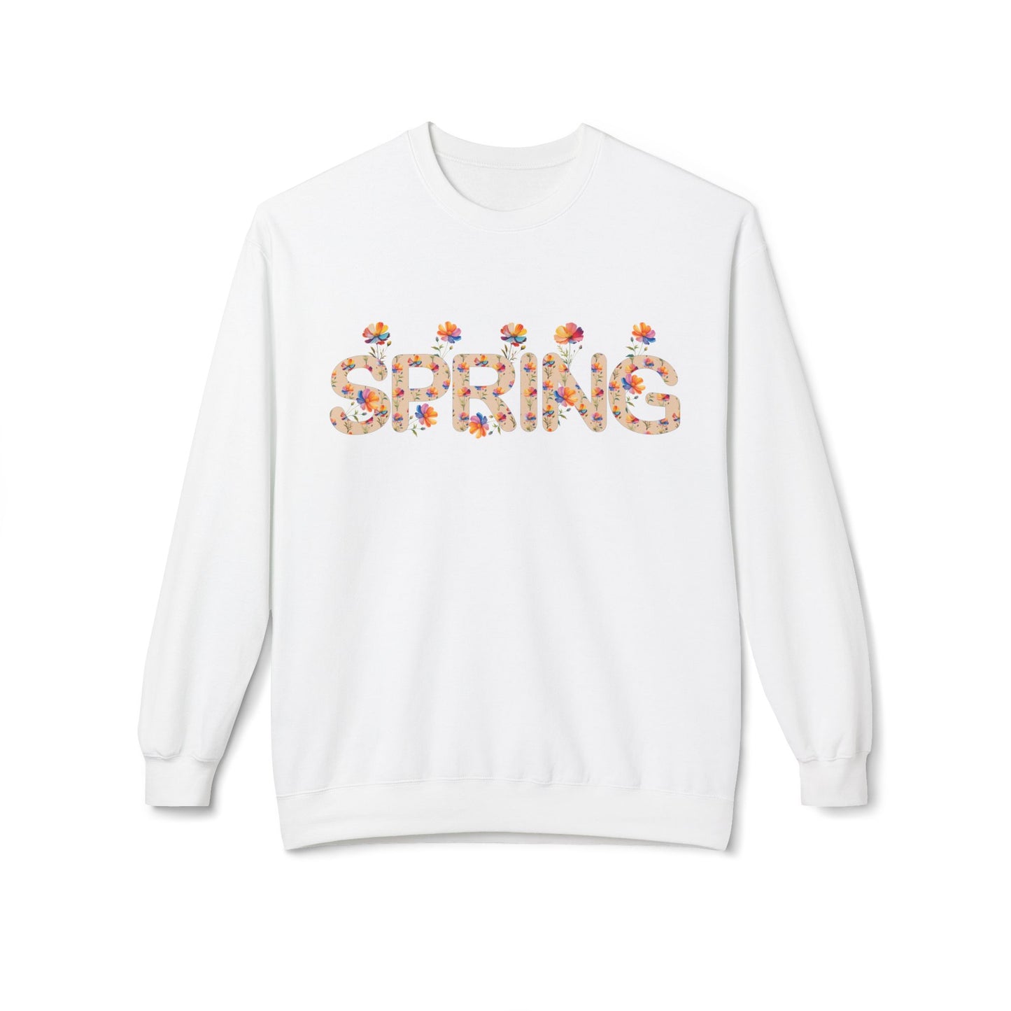 Spring Floral Crewneck Sweatshirt - Unisex Midweight Fleece