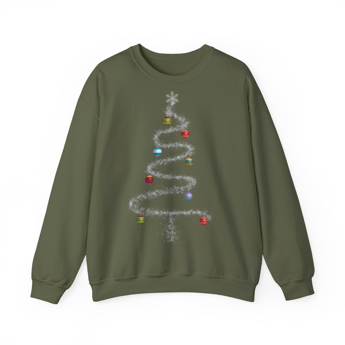 Cosmic Christmas: Where Stardust Dreams Become Holiday Magic - Christmas Tree Sweatshirt - Cozy Unisex Crewneck for Holiday Cheer