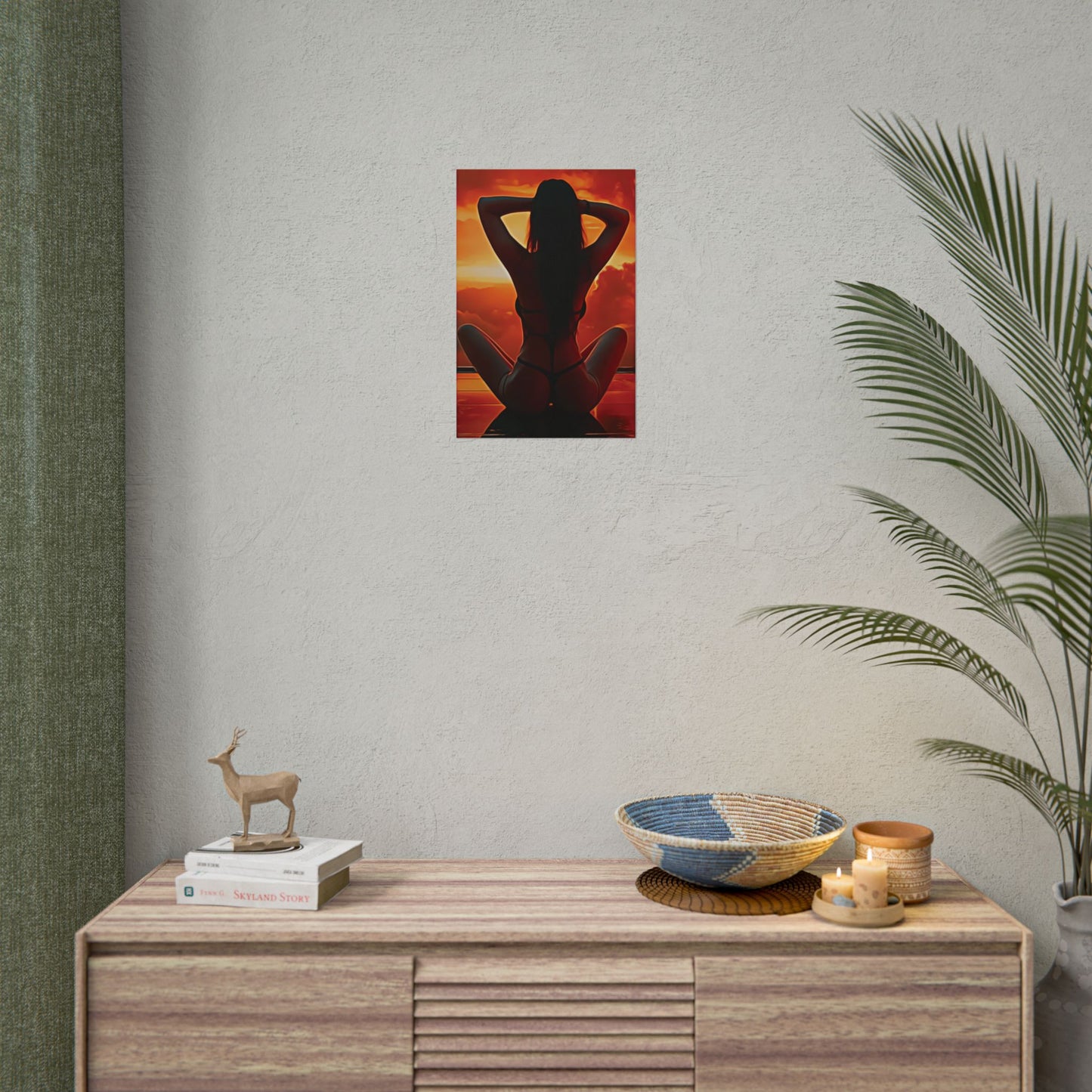 Golden Hour Serenity – Empowering Sunset Silhouette Inspiring Calm, Strength and Inner Freedom - Sensual Art Prints, Wall Decor, Bedroom Aesthetic, Gift for Her, Unique Home Decoration