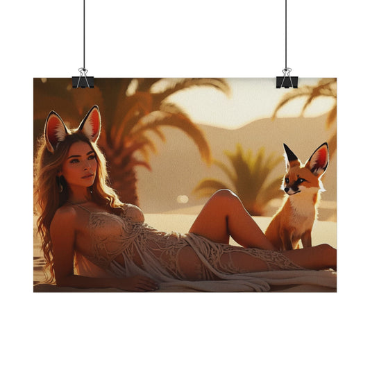 Canvas Art - 3 Foxes Desert Fox Muse Wall Art Print