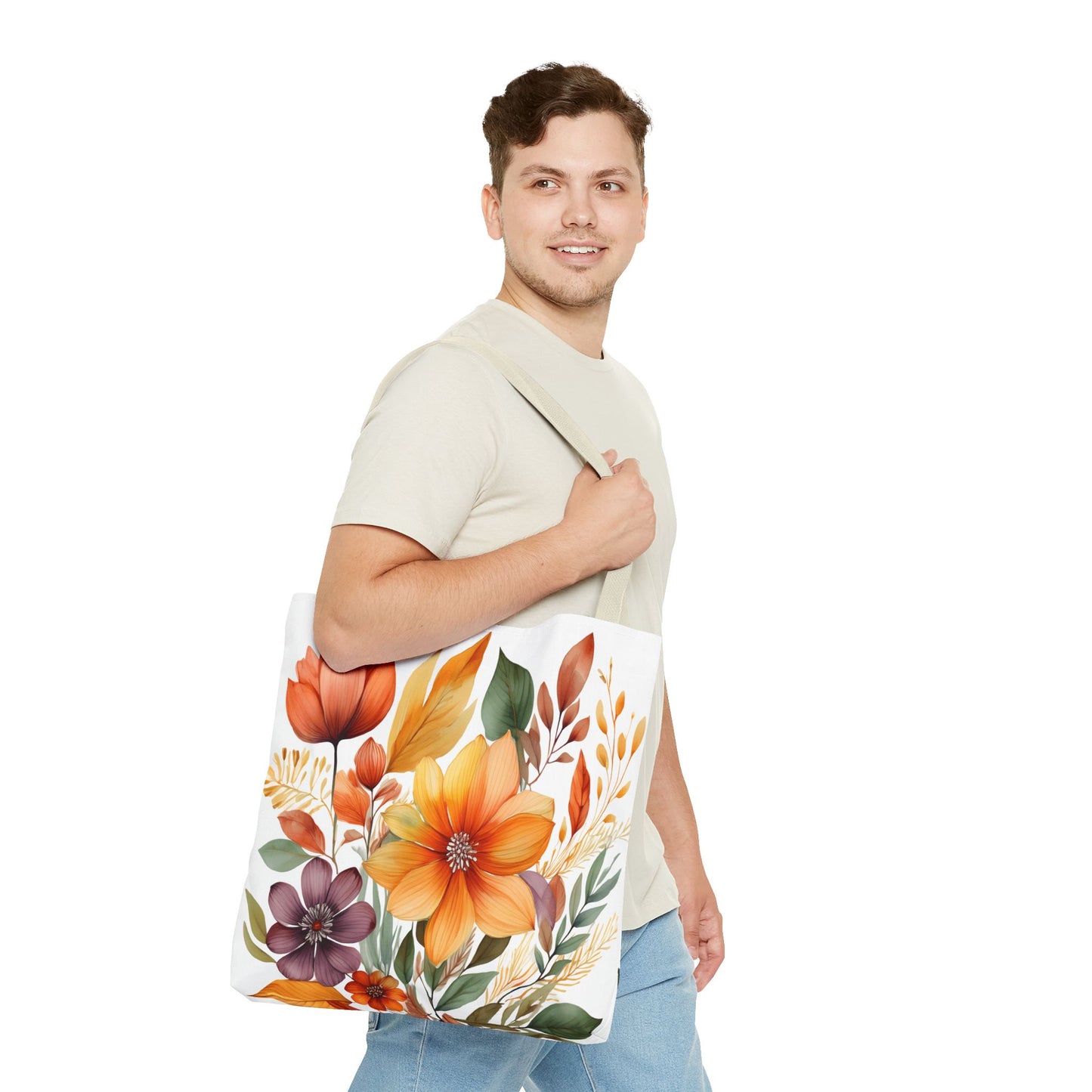 Boho Flowers 2 Tote Bag - Retro Vintage Style