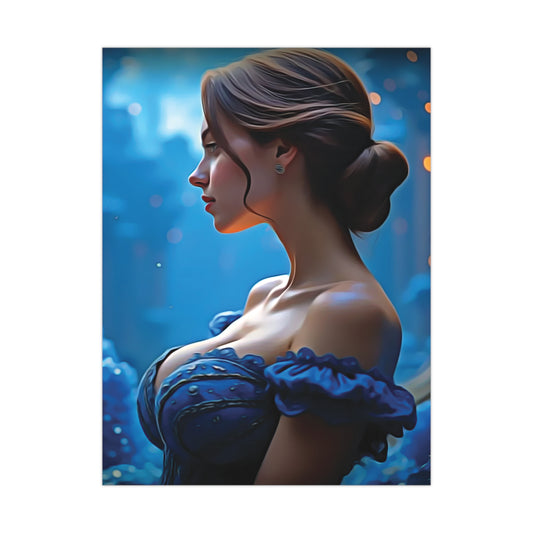 "Grace in Twilight: A Timeless Portrait of Strength, Elegance, and Inner Radiance" - Enchanting Matte Posters, Elegant Wall Art, Home Decor, Gifting for Birthdays, Anniversaries, Housewarming