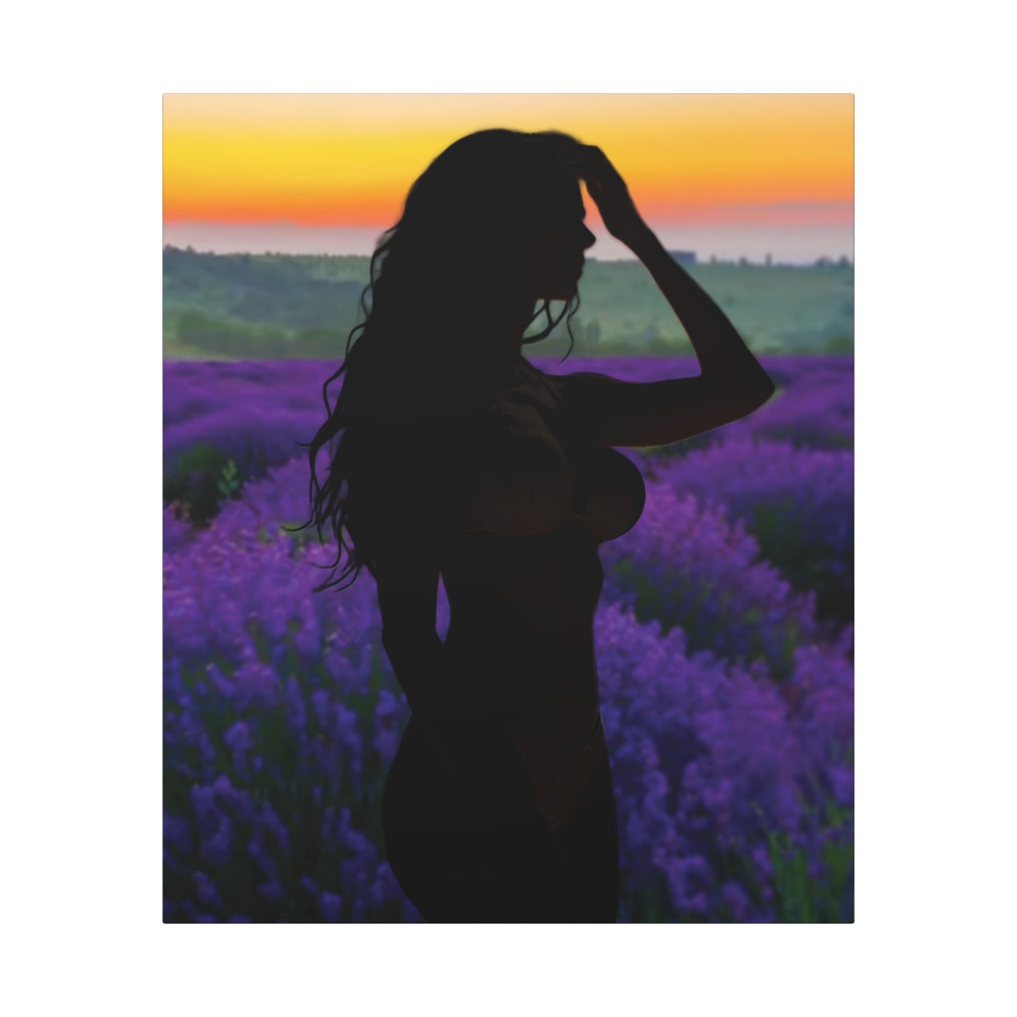 Lavender Sunset Canvas Art Wraps, Wall Decor, Abstract Art, Floral Home Decor, Gift for Her, Bohemian Wall Art