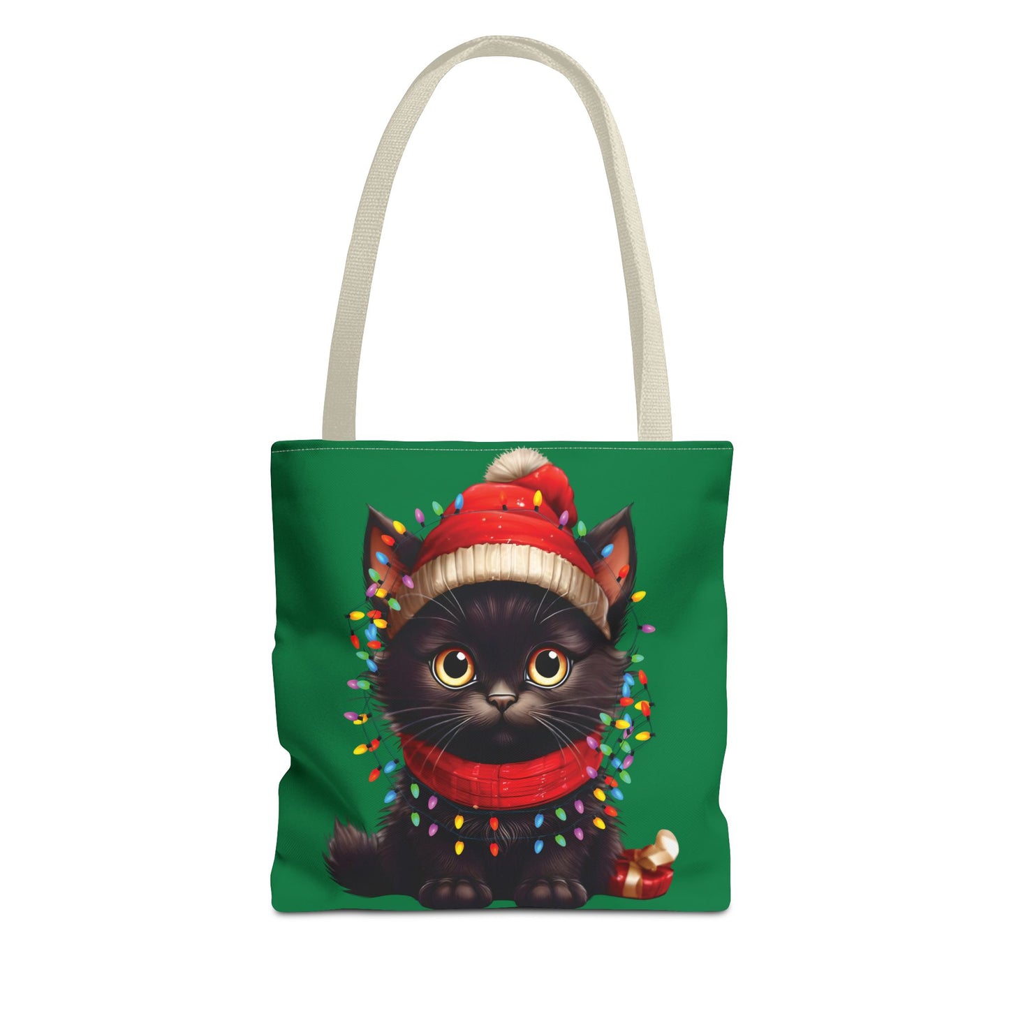 Whimsical Cat Tote Bag - Holiday Gift, Cute Cat Lover, Eco-Friendly Shopping Bag, Christmas Tote, Seasonal Accessories