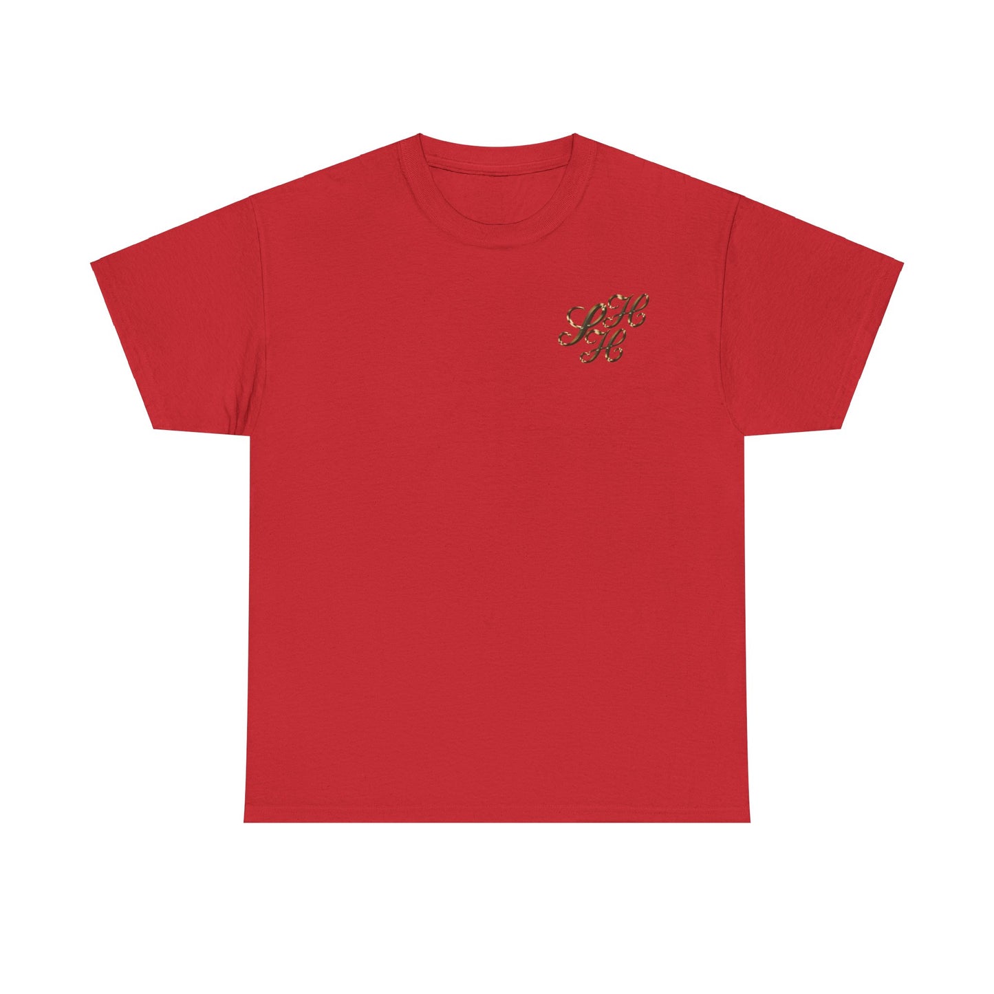 Unisex Tee - Golden Scandi Home Heaven Logo - Decorative Design