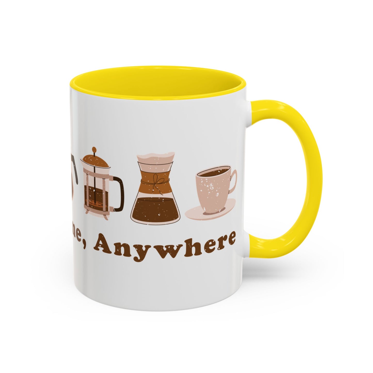 Mug - Coffee Anytime, Anywhere - Retro, vintage Accent Coffee Mug (11oz)
