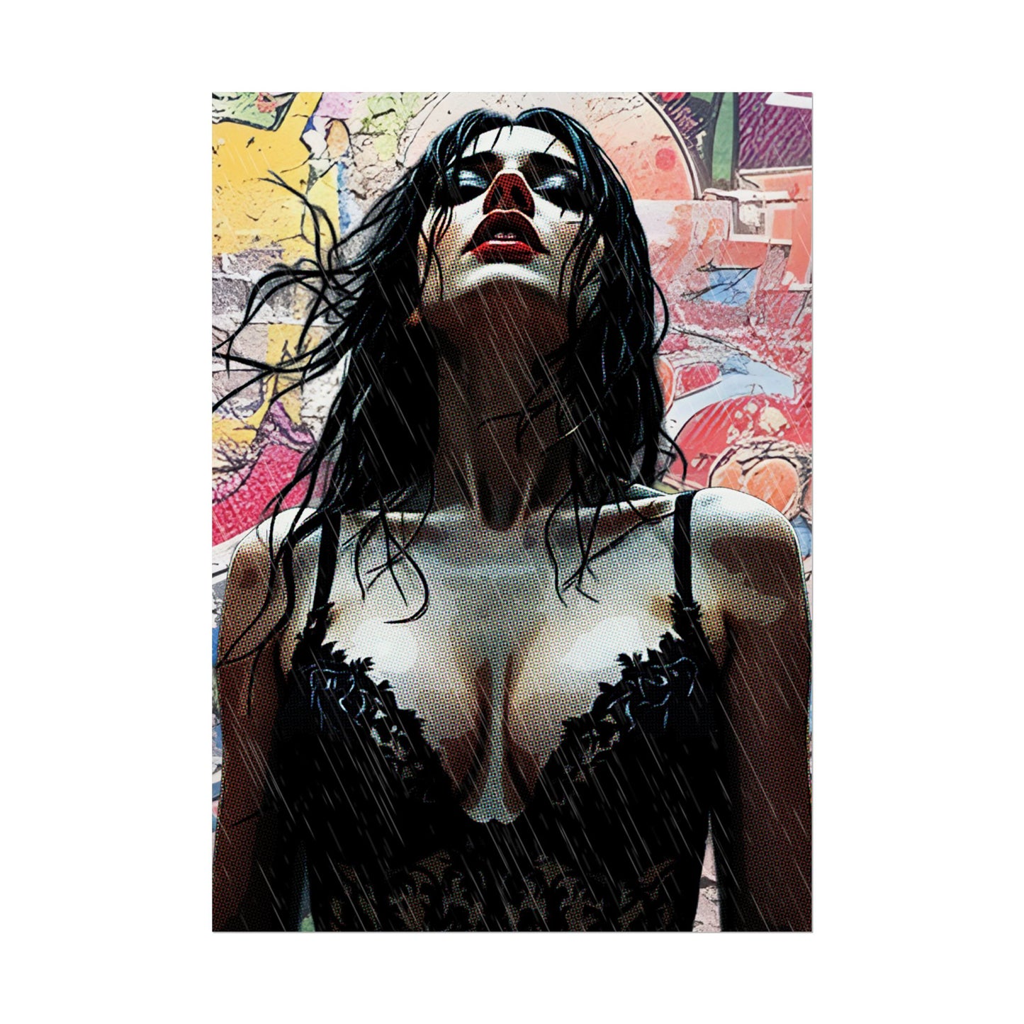 Rise Through the Storm: A Bold Expression of Strength, Passion, and Resilience in the Rain - Bold Art Rolled Posters, Wall Decor, Unique Gift, Home Aesthetic, Modern Art Print, Gallery Wall, Bedroom Decor