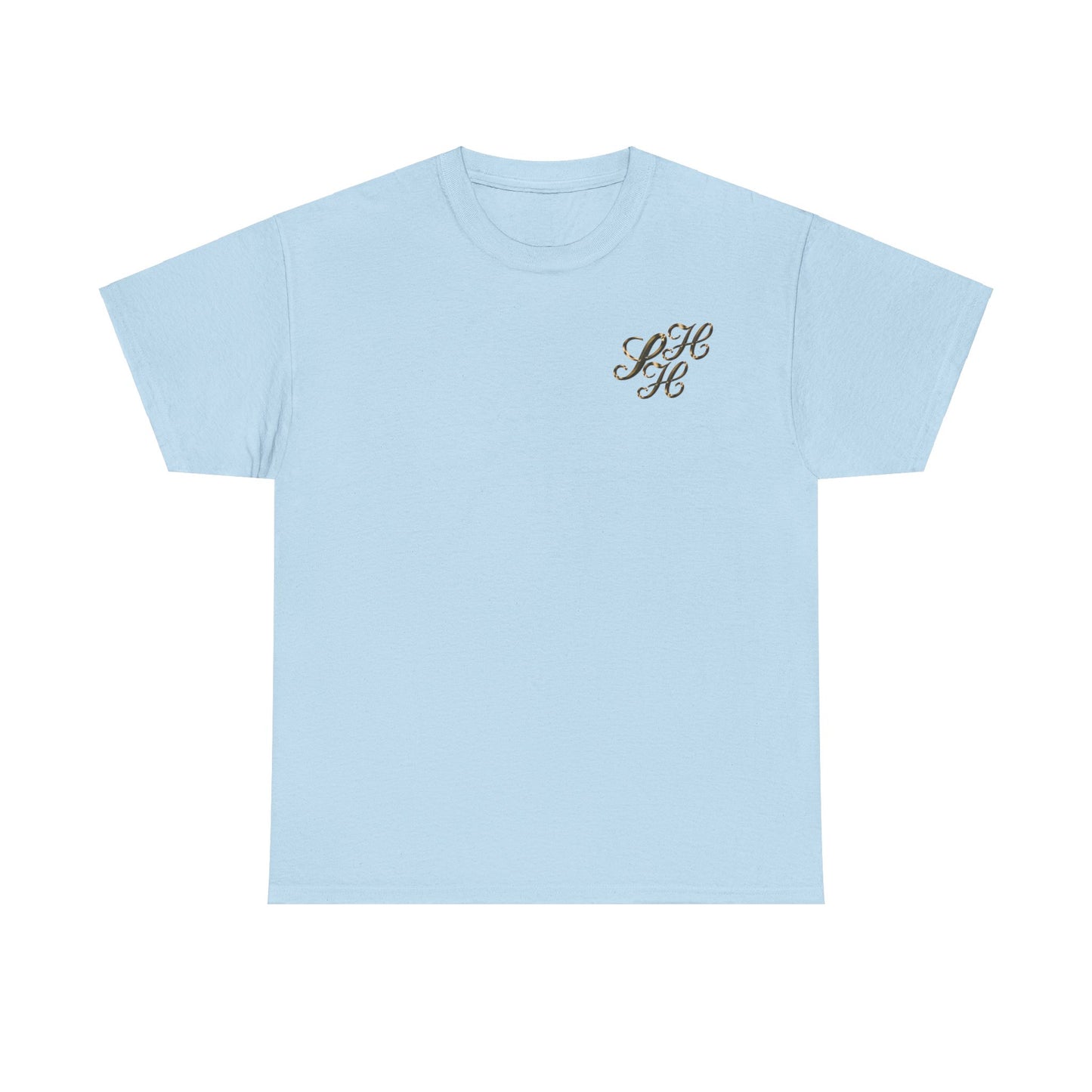 Unisex Tee - Golden Scandi Home Heaven Logo - Decorative Design