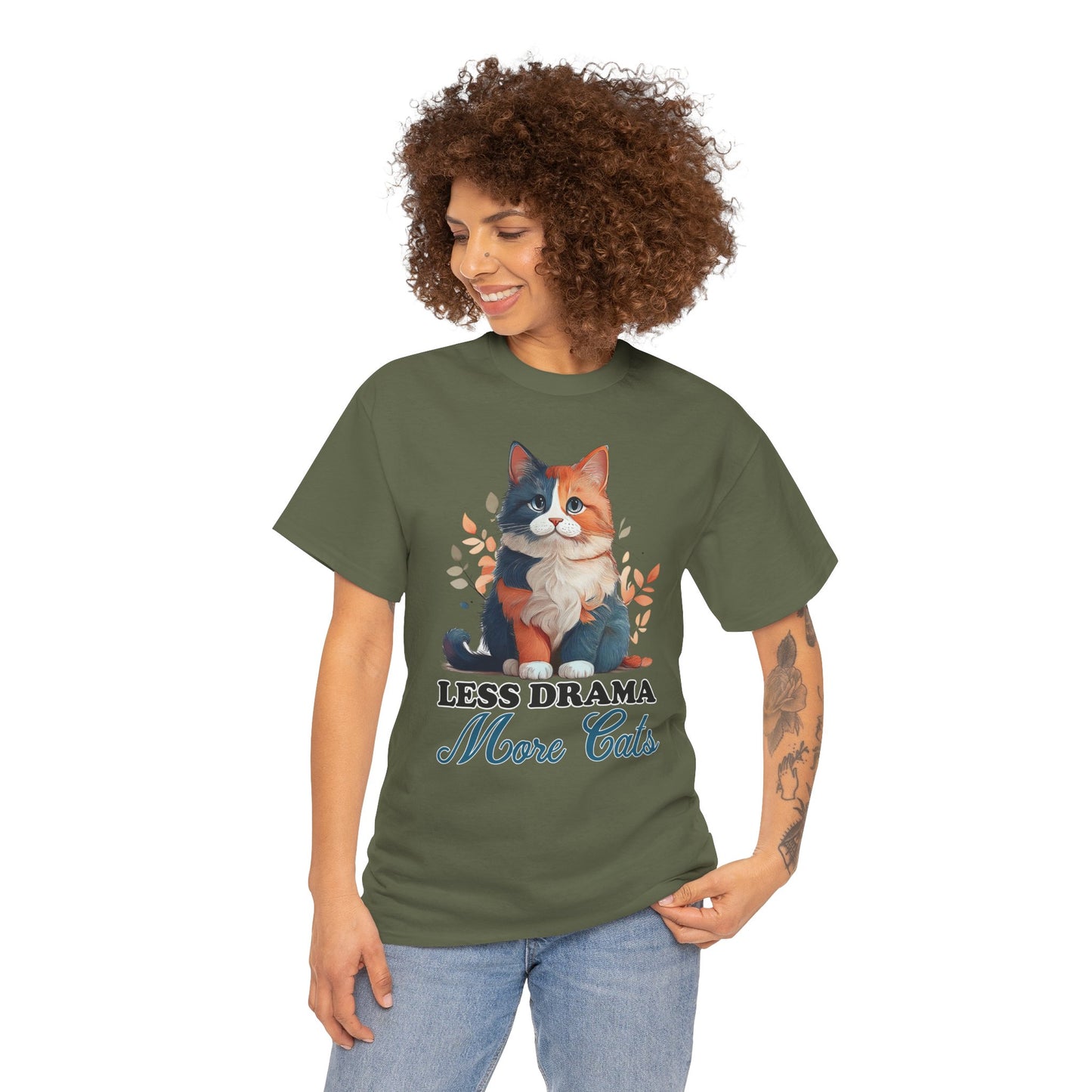 Less Drama, More Cats – Purrfect Peace in Style 🐾✨ - Unisex Cat Lover Tee - Less Drama More Cats, Cute Animal Shirt, Gifts for Cat Owners, Animal Lover Apparel, Funny Pet Tee