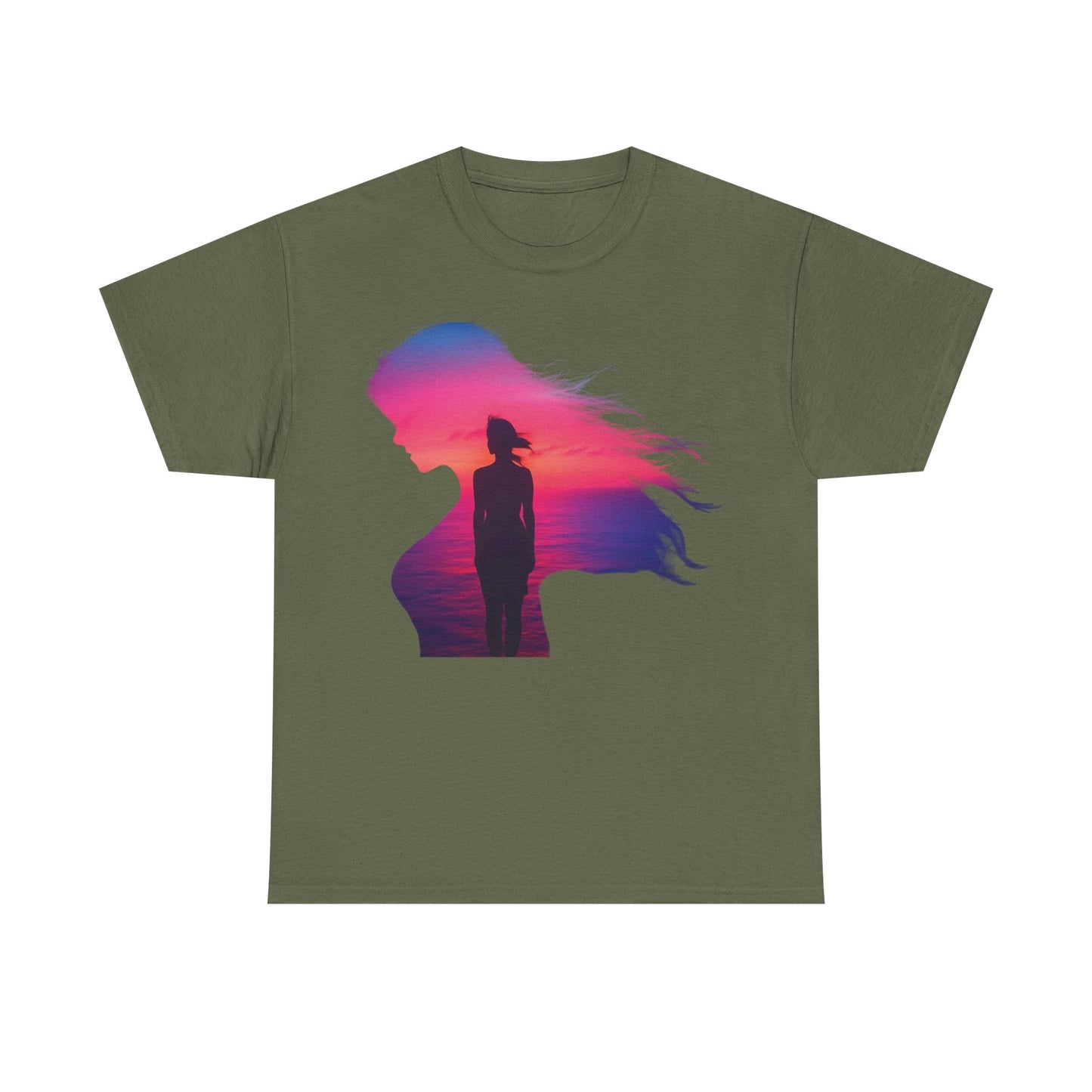 Sunset Soul – Where Color Meets Calm and Every Horizon Inspires 🌅✨ - Sunset Silhouette Tee, Unisex Cotton Shirt, Artistic Graphic T-Shirt, Casual Fashion Top, Gift for Nature Lovers
