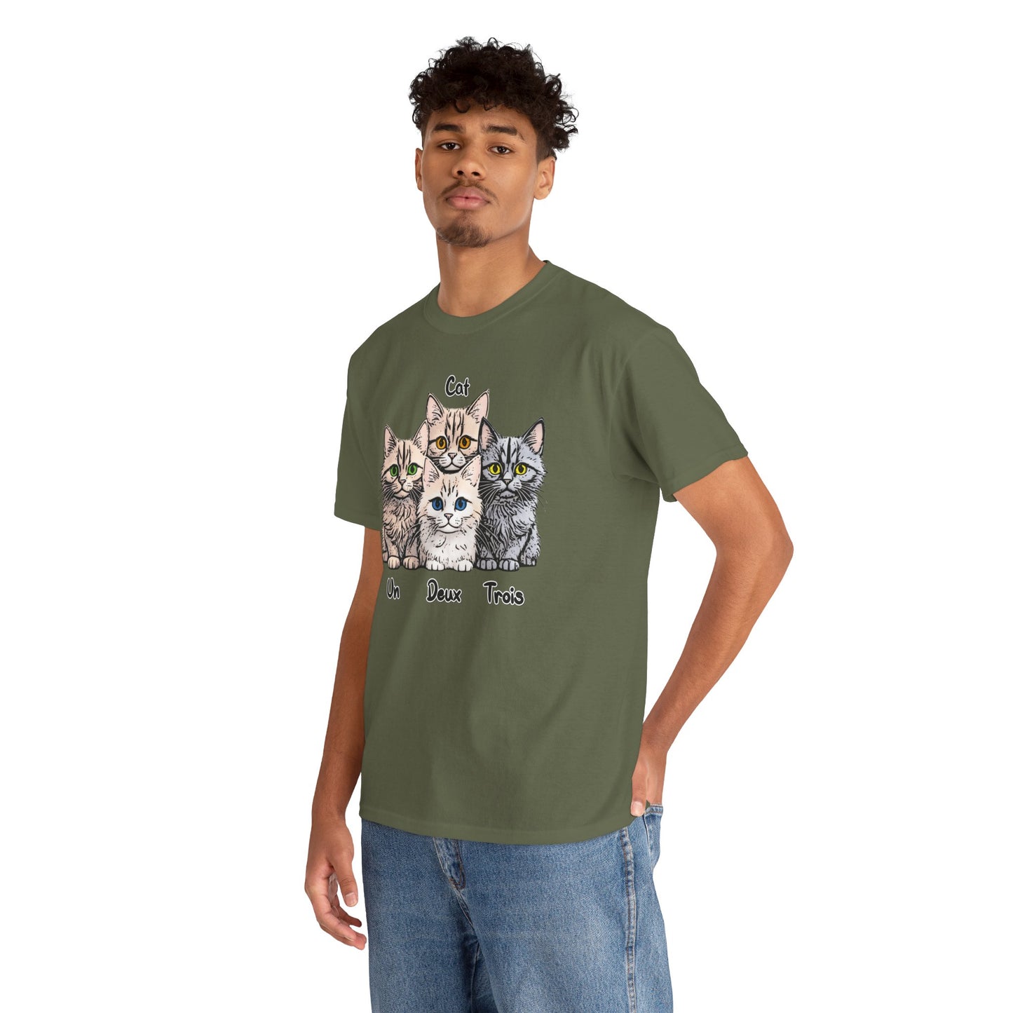 Un, Deux, Trois, Cat: Purrfect Counting Cuteness - Adorable Cat Trio Unisex Heavy Cotton Tee, Cute Cat Shirt, Animal Lover Gift, Pet Lover Apparel, Fun Gift for Cat Owners, Comfy [...]