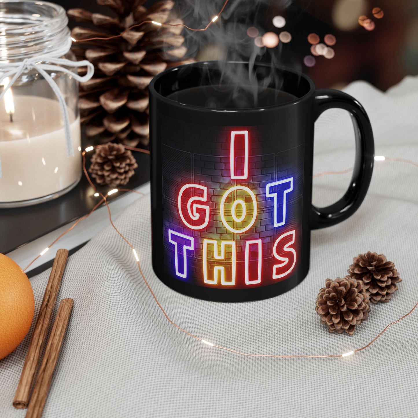 Motivational Black Mug - "I Got This" Coffee Cup for Encouragement, Inspirational Gift, Office Mug, Self-Care, Mindfulness