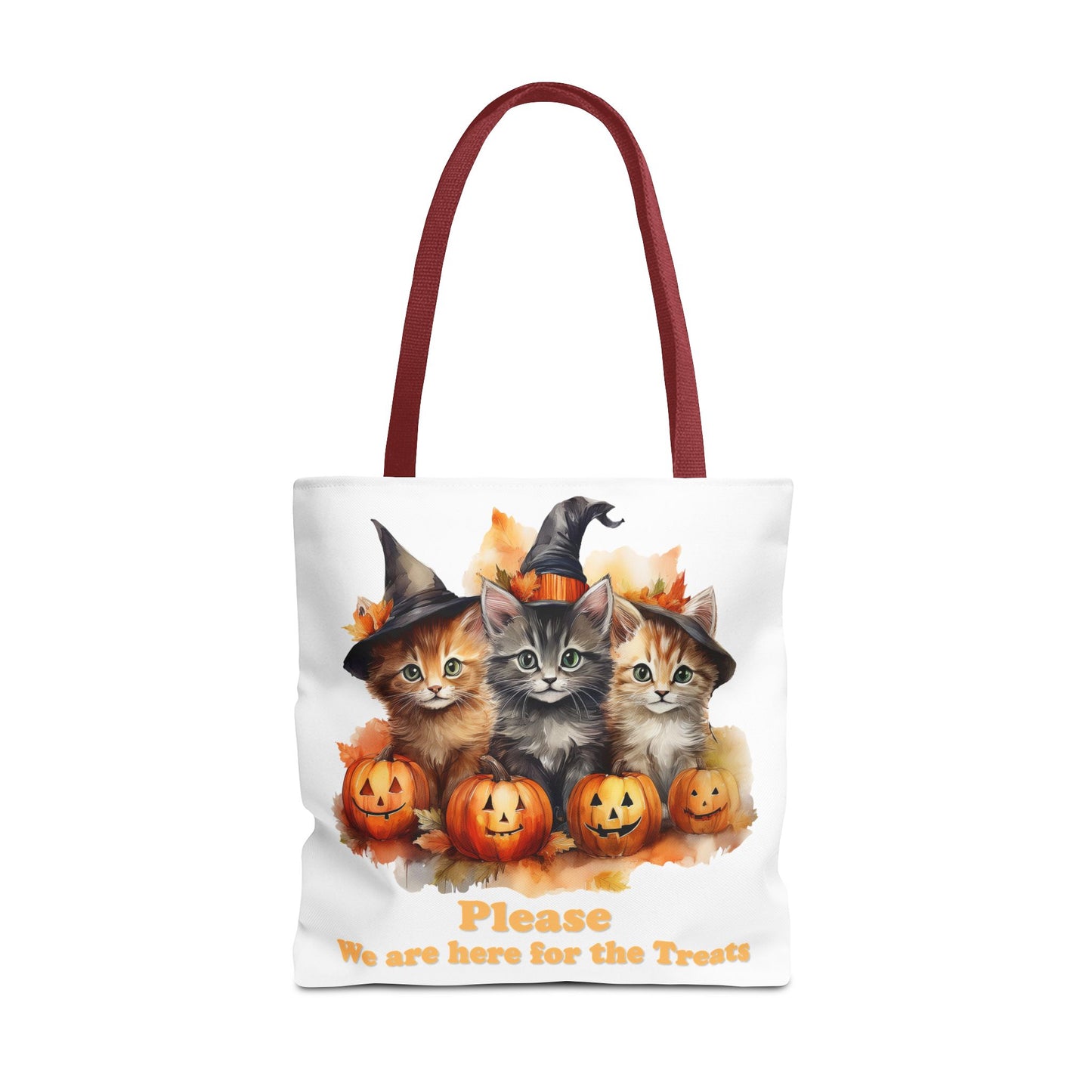 Halloween Cat Tote Bag - "Please We Are Here for the Treats"