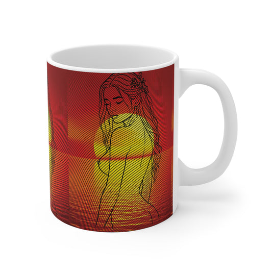 Elegant Sunset Ceramic Mug - Stylish Coffee Cup, Gift for Her, Warm Tea Mug, Self-Care Essential, Home Decor