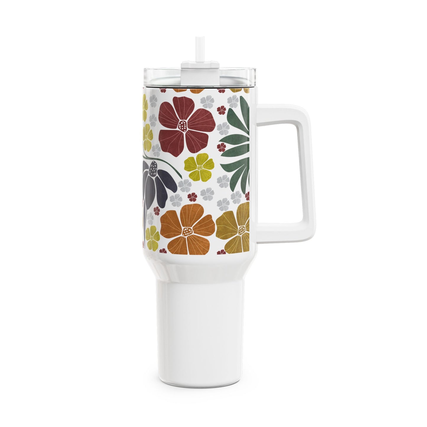 40oz Tumbler - Boho Floral Pattern
