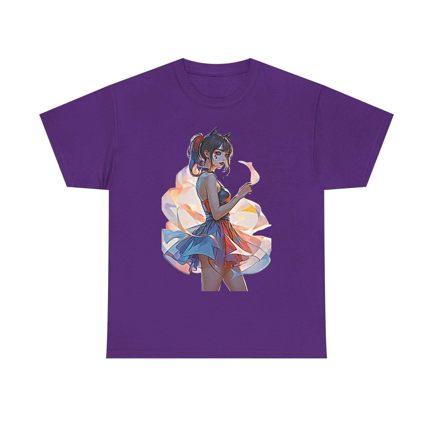 ✨Moonlit Grace: Anime Catgirl Aura for Casual Wear, Posters, Mugs and much more. - Artistic Cat Lady Tee, Cool Graphic Shirt for Animal Lovers, Ideal Gift for Birthdays & Cat Lovers, Casual Wear, Unisex Cotton Tee