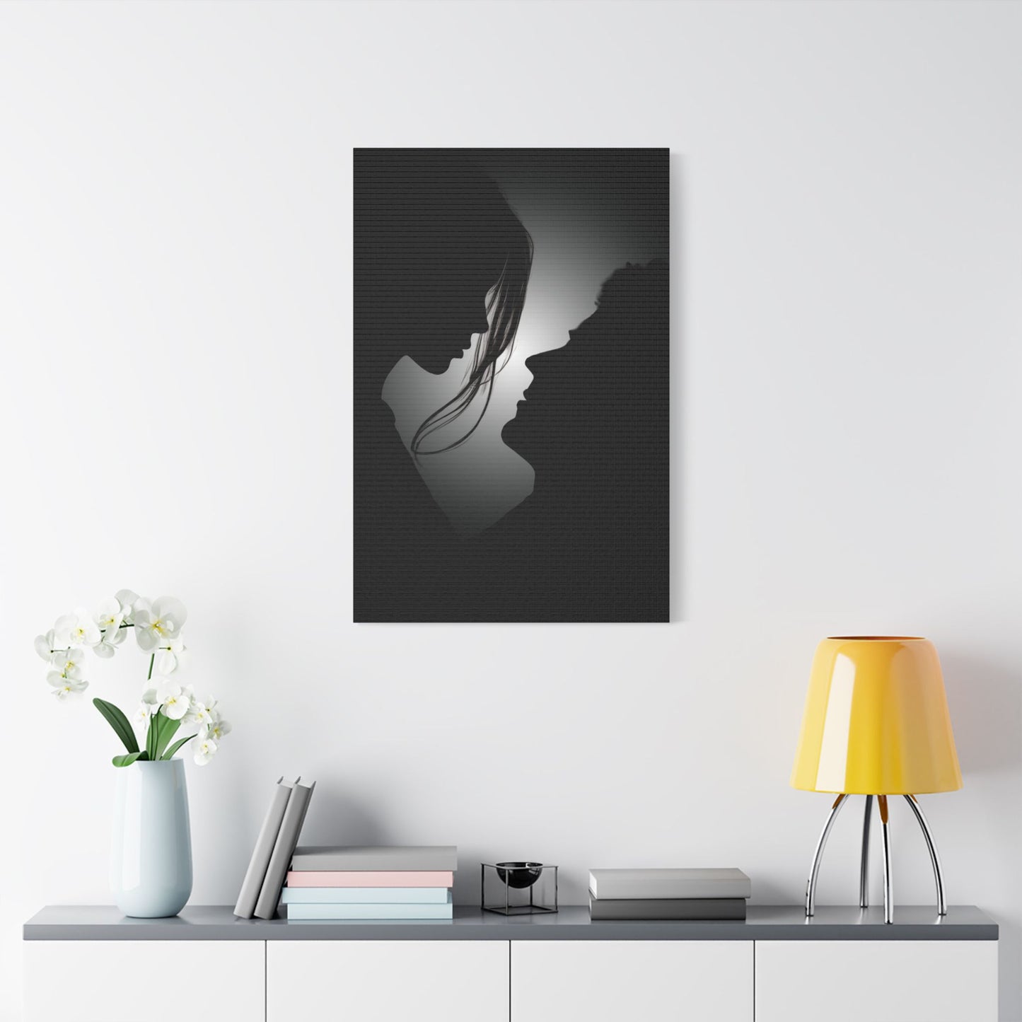 Romantic Silhouette – "Possibilities" Couple Art for Canvas & Poster DecorCanvas Wall Art, Love Silhouette Decor, Anniversary Gift, Couple's Bedroom Decor, Relationship Gift Idea