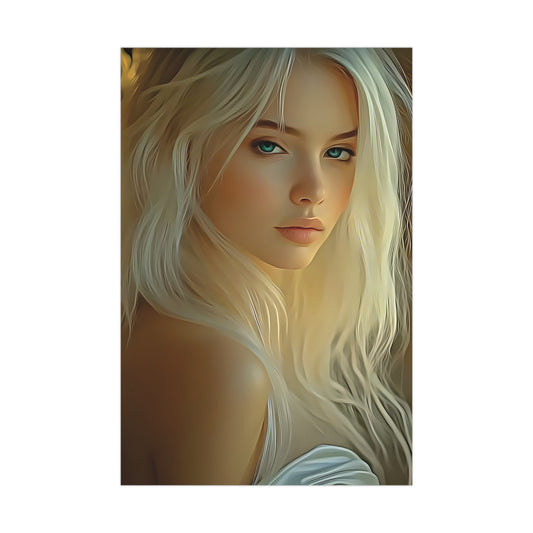 Golden Flow – Embrace the Light Within and Let It Shine 🌟✨ - Elegant Matte Poster Wall Art for Aesthetic Decor, Portrait Art Print, Modern Home Decor, Girl's Room Wall Decor, Gift Idea for Art Lovers