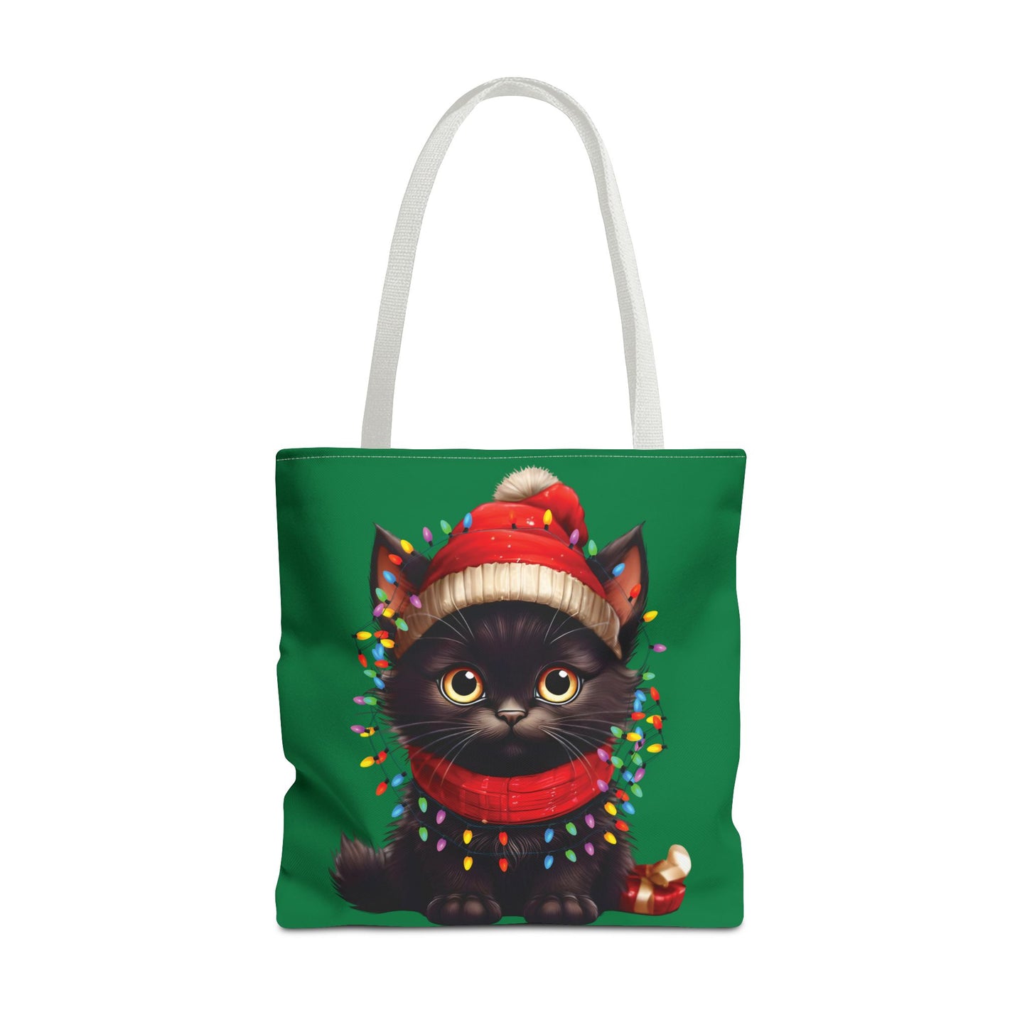 Whimsical Cat Tote Bag - Holiday Gift, Cute Cat Lover, Eco-Friendly Shopping Bag, Christmas Tote, Seasonal Accessories