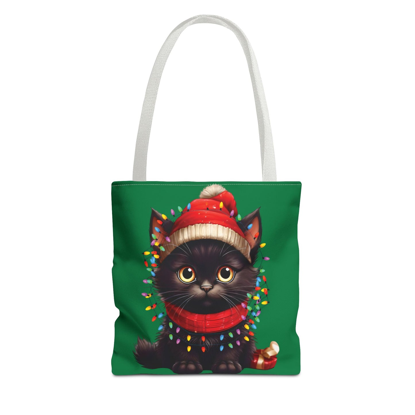 Whimsical Cat Tote Bag - Holiday Gift, Cute Cat Lover, Eco-Friendly Shopping Bag, Christmas Tote, Seasonal Accessories