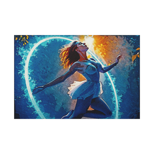 Luminescent Leap: Dance of Joyful Freedom—Unleash Radiance, Strength, and Boundless Inspiration - Vibrant Dance Wall Art, Colorful Matte Canvas, Home Decor, Gift for Dancers, Art for Living Room, Inspirational Artwork