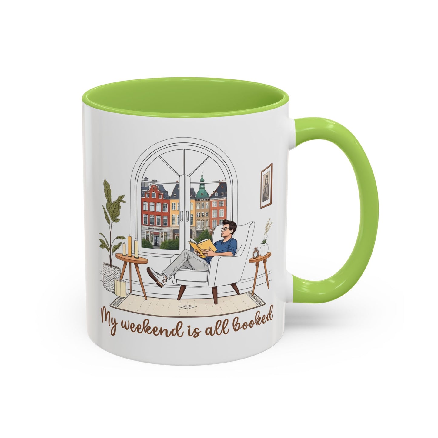 Weekend Accent Mug - 'My Weekend is All Booked' - Perfect for Coffee Lovers