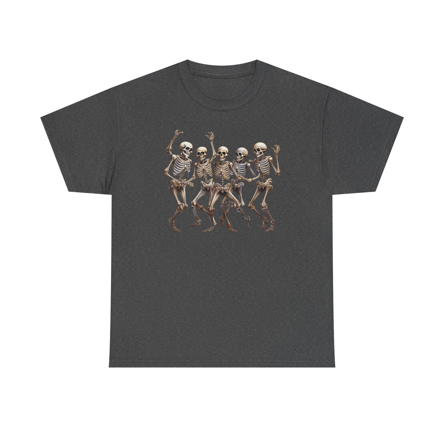 "Celebrate Life with Dancing Skeletons – Bold Apparel & Mugs that Spark Joy" - Unisex Heavy Cotton Tee with Dancing Skeletons, Halloween Shirt, Casual Tee, Party Apparel, Fun Graphic T-Shirt