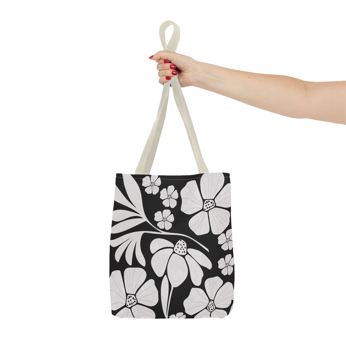 Boho Flowers Tote Bag - Retro Vintage Style