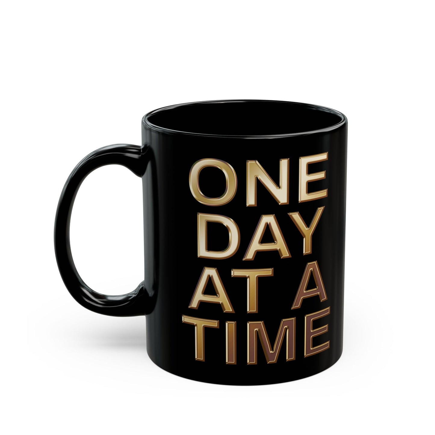 Inspirational Black Mug - "One Day at a Time" Coffee Cup for Daily Motivation, Relaxation, Self-Care, Gift for Friends, Office Use, [...]