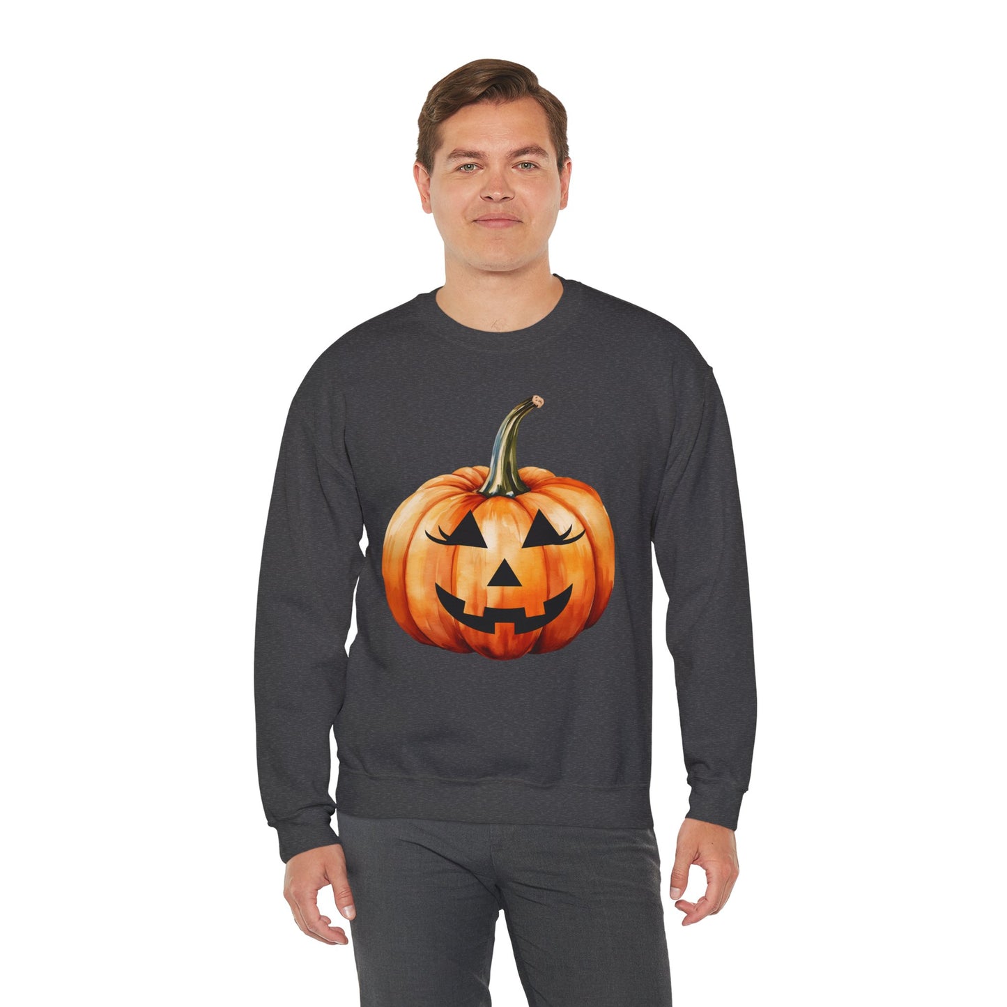 🎃 Embrace Autumn Magic - Pumpkin Bliss Collection for Cozy Season Vibes ✨ - Halloween Pumpkin Crewneck Sweatshirt | Cozy Fall Fashion, Unisex Sweater, Casual Wear, Gift for Halloween Lovers, Autumn Style
