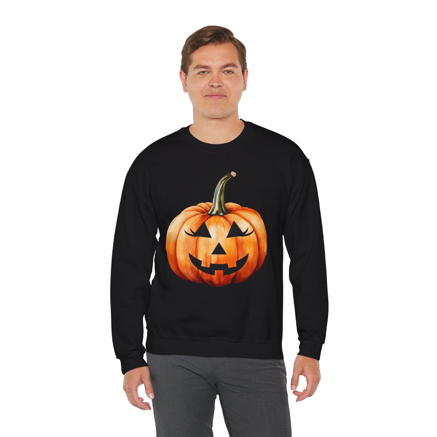 🎃 Embrace Autumn Magic - Pumpkin Bliss Collection for Cozy Season Vibes ✨ - Halloween Pumpkin Crewneck Sweatshirt | Cozy Fall Fashion, Unisex Sweater, Casual Wear, Gift for Halloween Lovers, Autumn Style