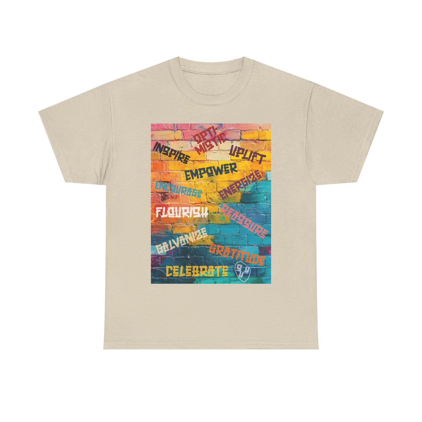 Fuel your fire—Inspire. Empower. Celebrate. 🎨💪 #MotivationalArt #InspireDaily #Empowerment #PositiveVibes #GoalGetter #WallOfWords Unisex Heavy Cotton Tee - Inspire, Uplift, Celebrate, Flourish, Perfect Gift for Motivational Occasions
